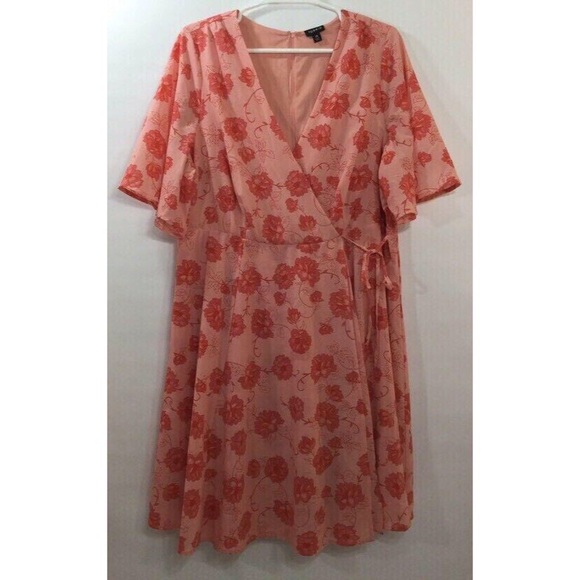 torrid Dresses & Skirts - TORRID Plus Size 16 Peach Surplice Flare Dress